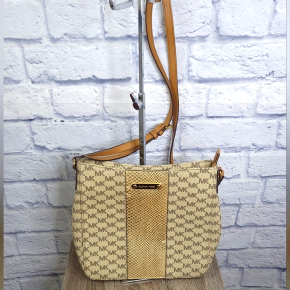 Michael Kors Purse BagGold Center Stripe Crossbody Purse